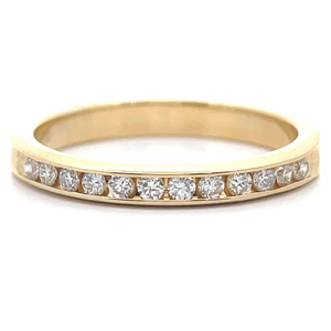 lot 60 image: 0.25 Carat Diamond Channel Half Eternity Ring in 14k Yellow Gold Retail $1,395 VIDEO