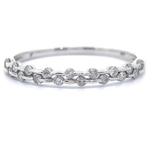 lot 77 image: Natural Diamond Double Trellis Stacking Ring in 14k White Gold VIDEO
