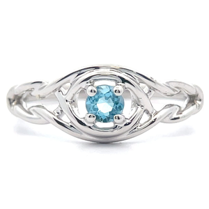 lot 86 image: Natural Blue Topaz Celtic Knot Ring