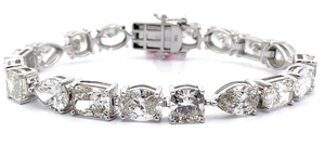 lot 3 image: 30.50 Carat Diamond Trellis Tennis Bracelet in 14k White Gold Retail $33,995 Heavyweight VIDEO