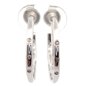 lot 96 image: Natural Diamond Filigree Crescent C-Hoop Earrings Retail $75