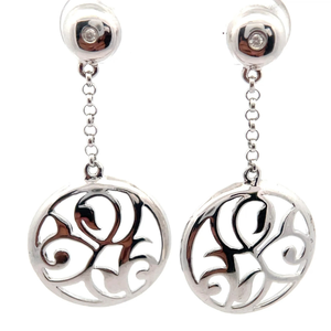 lot 97 image: Sculptural Garden Filigree Dangle Chain Earrings Retail $95