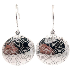 lot 98 image: Medallion Drop Swirl Shepherds Hook Earrings Retail $125
