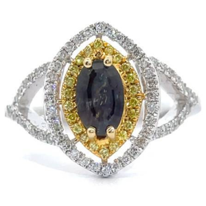lot 55D image: Rare 1.59 Carat Natural Color-Changing Alexandrite & Natural Diamond Ring in 18K Gold w GIA Report #  Appraisal Retail $9,800 VIDEO