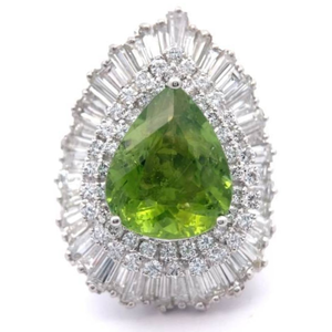 lot 92D image: 9.19 Carat Natural Paraiba Tourmaline & Natural Diamond Ring in Platinum w GIA Report, Star Report  Appraisal Retail $48,918