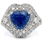 Oscar Friedman 4.76 Carat Natural Sapphire & Natural Diamond Ring in Platinum w/ GIA Report + Appraisal; Retail $14,794 *VIDEO*