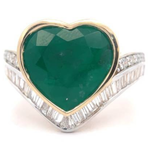 Gady Shemesh 7.86 Carat Natural Emerald & Natural Diamond Ring in 14K Yellow & White Gold w/ GIA Report; Retail $19,300 *VIDEO*