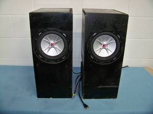 lot 73 image: (2) Kicker Subs in homemade Casings