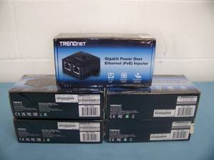 lot 86 image: (5) TRENDnet Gigabit Power over Ethernet (PoE) Injectors - NEW IN BOX