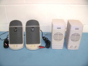 lot 63 image: (Pair) Coherent Call Port with Structured Sound PC  Computer Speakers AND (Pair) Altec Lansing ACS 5 Multimedia Computer Speakers