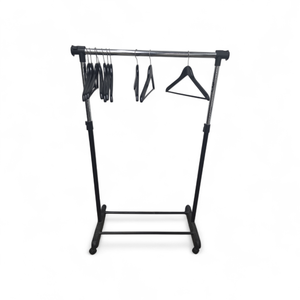 lot 12 image: Portable Clothing Coat Rack on Wheels