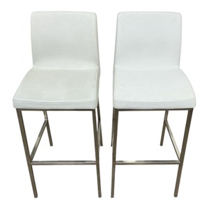 lot 27 image: 2 White Pub Stools