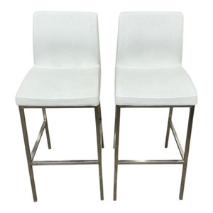 lot 28 image: 2 White Pub Stools
