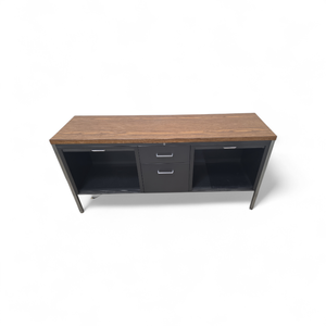 lot 37 image: Vintage Allsteel Credenza with Roll Up Doors and Keys 