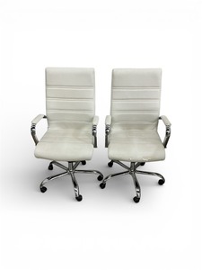 lot 29 image: 2 White Task Chairs