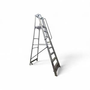 lot 66 image: Louisville Ladder 9.5 ft A Frame foldable on wheels