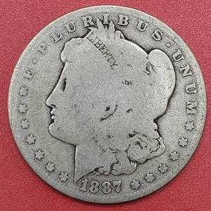 lot 33 image: 1887-O Morgan Silver Dollar--90% Silver