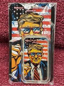 lot 41 image: 1 toz. .999 Silver Bar--Donal Trump--Mintage 470