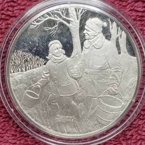 lot 45 image: 1974 Franklin Mint Sterling Silver Medallion--.88 toz Actual Silver Weight,in Airtite