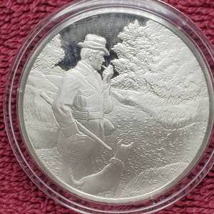 lot 48 image: 1974 Franklin Mint Sterling Silver Medallion--.88 toz Actual Silver Weight,in Airtite