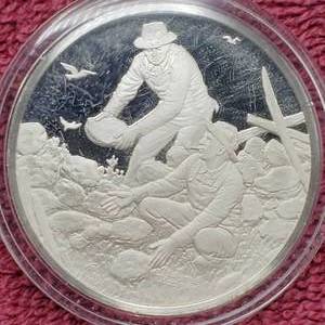 lot 51 image: 1974 Franklin Mint Sterling Silver Medallion--.88 toz Actual Silver Weight,in Airtite