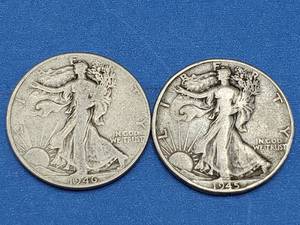 lot 60 image: 2 Walking Liberty Half Dollars--90% Silver
