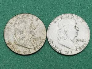 lot 77 image: 2 Franklin Half Dollars--90% Silver