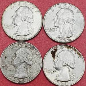 lot 86 image: 4 Washington Quarters--90% Silver