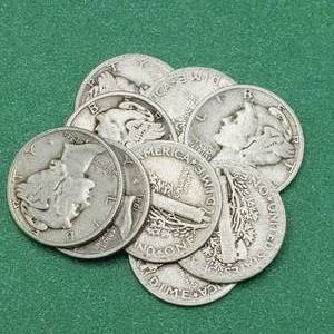 lot 103 image: 9 Mercury Dimes--90% Silver