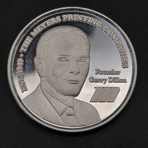 lot 124 image: 2024 The Meyers Printing Companies .925 Sterling Silver 1 Troy Ounce (31.2 Grams) Commemorative Coin