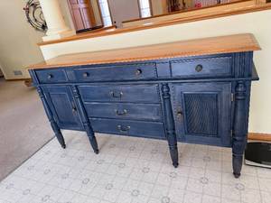 lot 2 image: Canadel Blue Painted Sideboard Buffet - Made in Canada