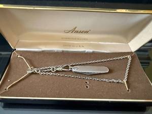 lot 33 image: Vintage Anson Sterling Silver Pocket Knife on Chain - Made in USA