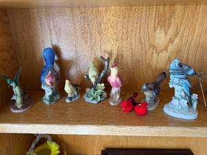 lot 304 image: Vintage Ceramic Bird Figurines Lot - 8 Pieces - Spalding China & Royal Copenhagen