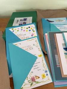 lot 309 image: Greeting Cards Set with Envelopes - TurquoiseBlue Assorted Designs