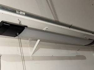 lot 423 image: Pull Chain Hanging Overhead Light Fixture - Long Linear Ceiling Pendant