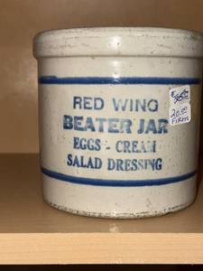 lot 505 image: Red Wing Beater Jar - Eggs, Cream, Salad Dressing Ceramic Stoneware