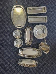 lot 131 image: Collection of Silver Plated Serving Pieces
