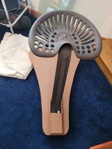 lot 156 image: Western L. Roller Co. Tractor Seat Stool with Wood Base