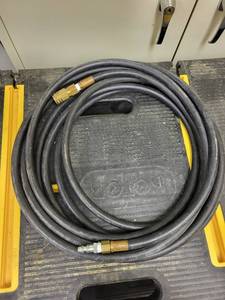 lot 243 image: Air Hose with Brass Fittings and Micro Pressure Regulator Gauge