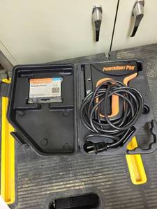 lot 250 image: PowerShot Pro Heavy Duty Electric Staple and Nail Gun with Staples and Case