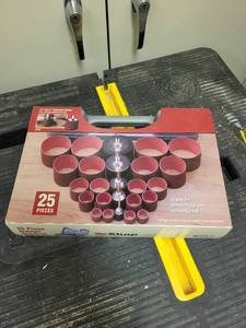 lot 264 image: 25 Piece Rubber Sanding Drum Set with Carrying Case