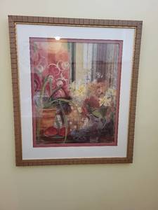 lot 297 image: Framed Floral Still Life Artwork, 37 x 32 Inches