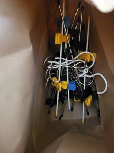 lot 379 image: Lot of Clothes Hangers Including Wood and Plastic Styles
