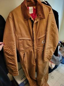 lot 389 image: Carhartt Insulated Brown Coveralls Size 40 Regular