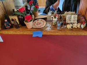 lot 395E image: Collection of Miniature Animal Figurines, Pottery Jug, and Country Decor