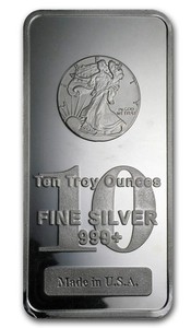 lot 10 image: Ten Troy Ounces Fine Silver Bar