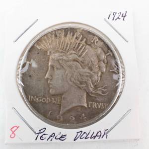 lot 8 image: 1924 Peace Dollar