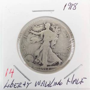 lot 14 image: 1918 Walking Liberty Half