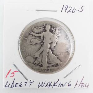 lot 15 image: 1920-S Walking Liberty Half