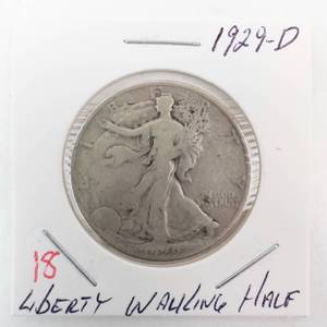lot 18 image: 1929-D Walking Liberty Half